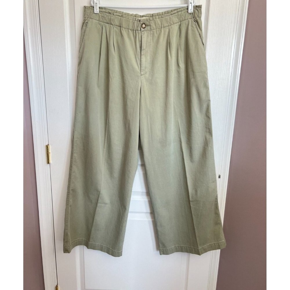 EXCLUSIVE! LOFT Women's XL Wide Leg Chino Wide Leg Knit Elastic Waist Pant